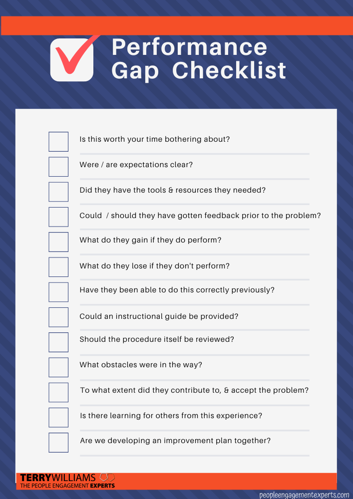 performance gap checklist